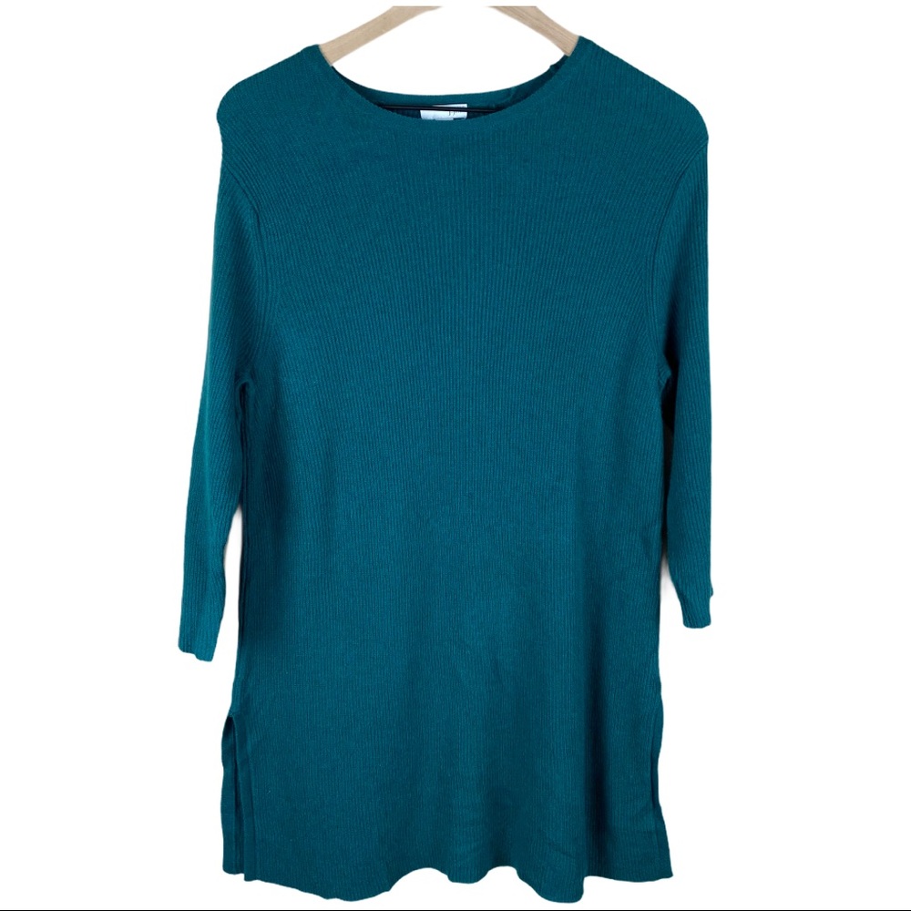 J Jill Green Tunic Sweater Medium Petite PM